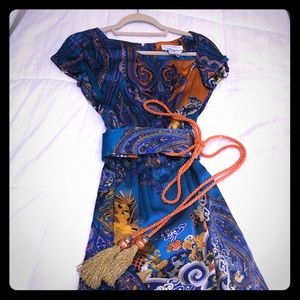Italian designer couture silk dress